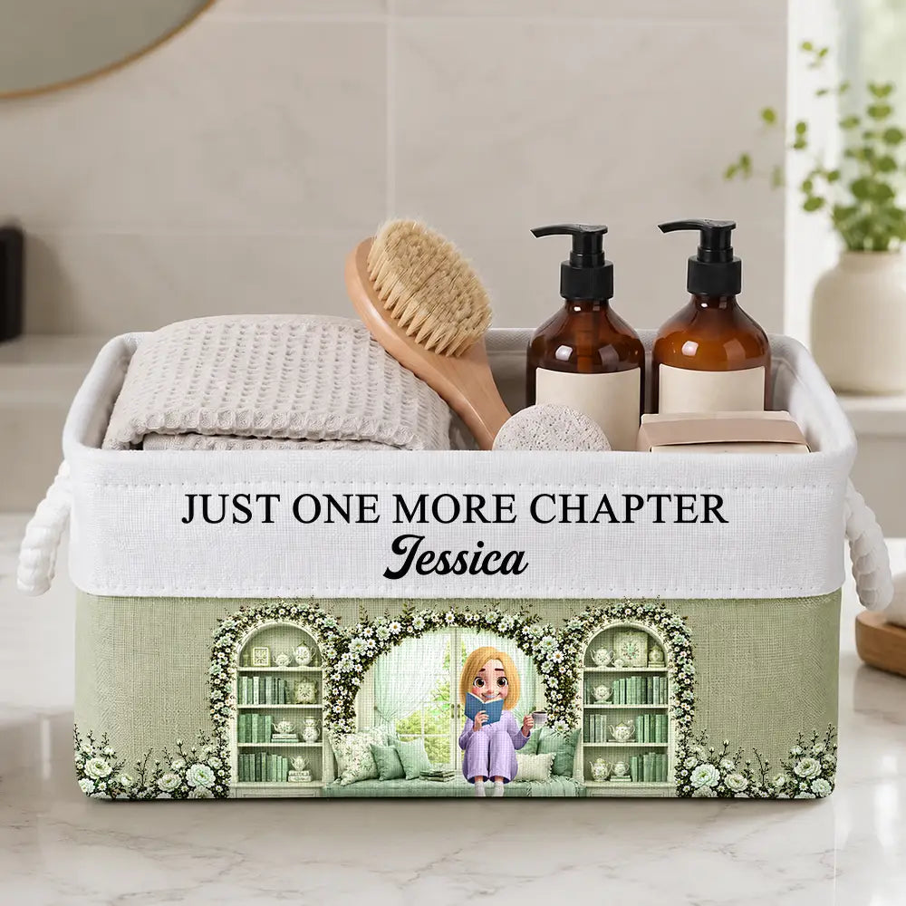 Reading,Gift For Yourself,Gift For Women,Vector,Happy - 3D Effect Just A Girl Who Loves Books - Personalized Storage Basket