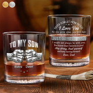 3D Effect To My Son Just Do Your Best - Personalized Whiskey Glass