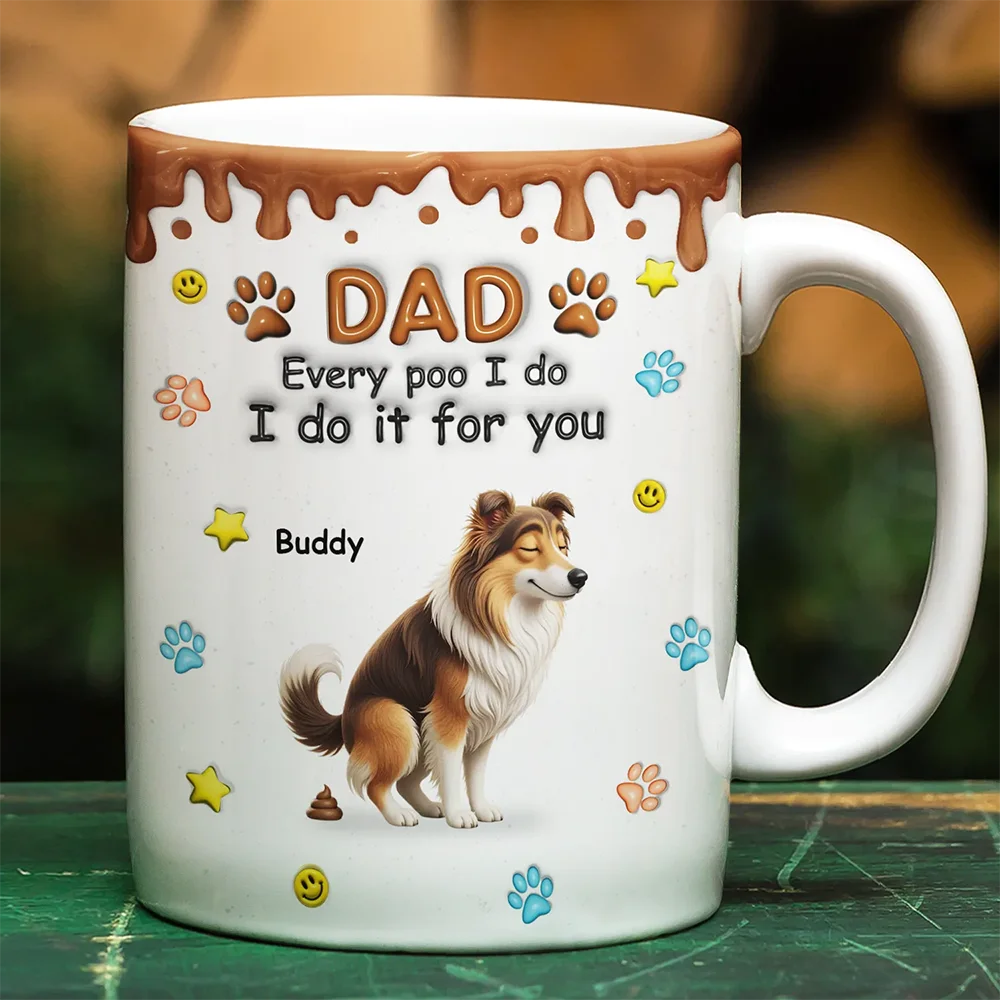 3D Inflated Effect Dog Cat I Do It For You - Personalized White Edge-to-Edge Mug