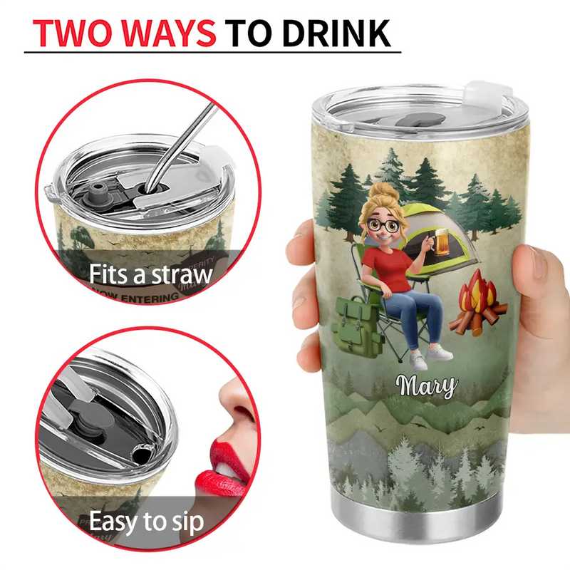 Camping,Campsite,Funny - 3d Effect Iwishabish Woods Camping - Personalized Tumbler