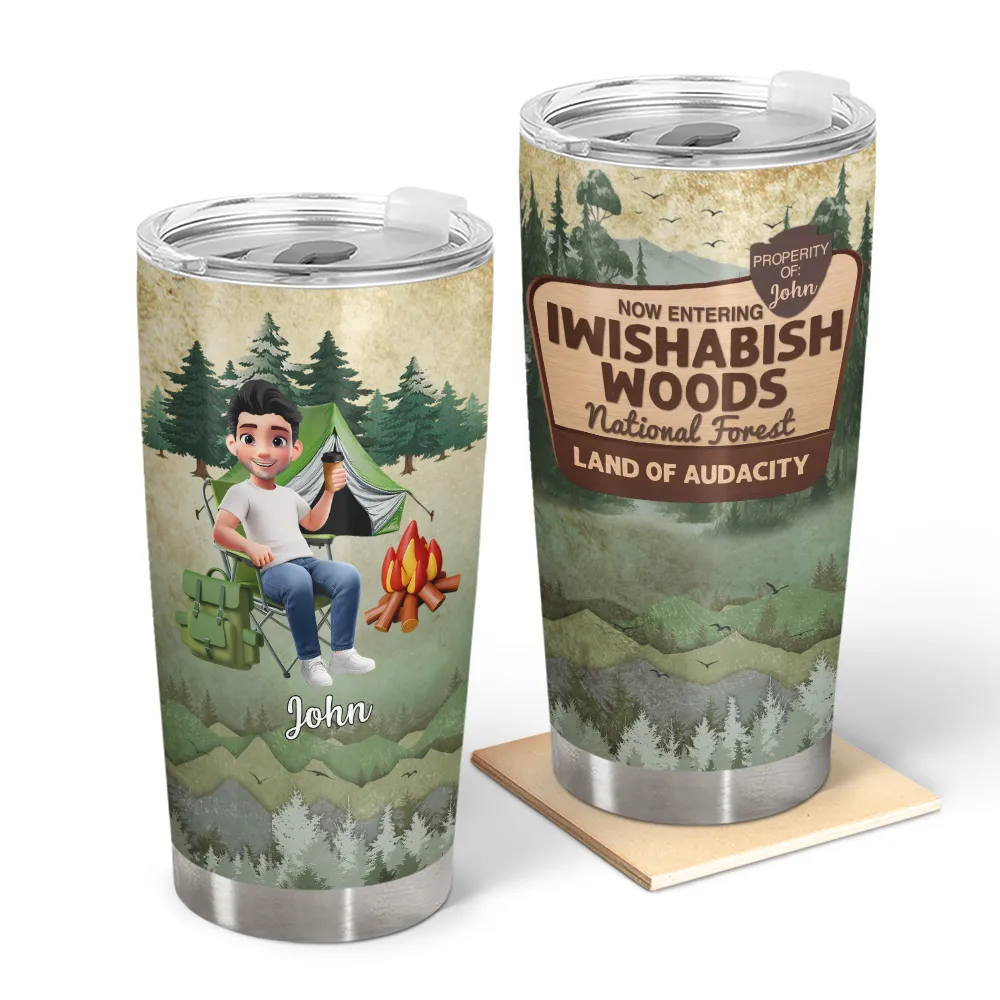 3D Effect Iwishabish Woods Camping - Personalized Tumbler