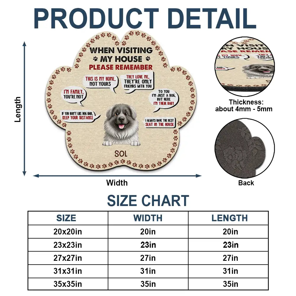 Dog Lovers,Dog Mom,Dog Dad,Funny - 3d Effect When Visiting Our House - Personalized Custom Shaped Doormat