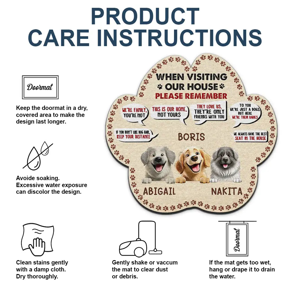 Dog Lovers,Dog Mom,Dog Dad,Funny - 3d Effect When Visiting Our House - Personalized Custom Shaped Doormat