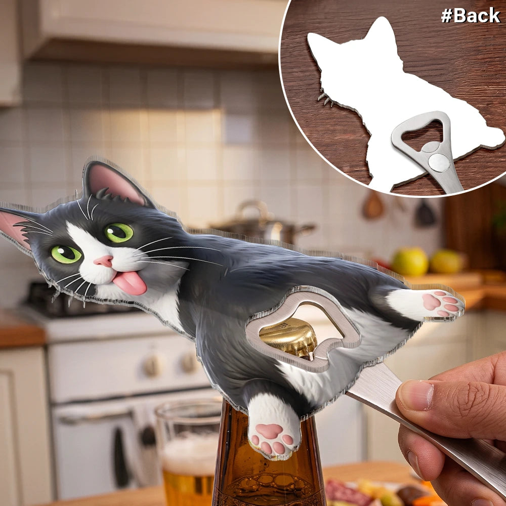 Art Design,Humorous,Pet Lovers,Photo - Squishy Pet Butt - Custom Photo Funny Dog Cat Pet - Personalized Custom Shaped Bottle Opener