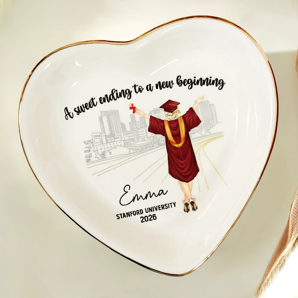 A Sweet Ending To A New Beginning - Personalized Ring Dish