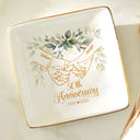 Wedding Anniversary, Gift For Couples, Gift For Husband, Gift For Wife, Happy - 50th Anniversary Forever Holding Hands - Personalized Ring Dish