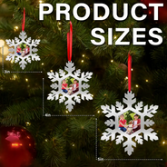 Family, Custom Photo, Christmas, Happy - Custom Photo Snowflake For Family, Bestie, Pet Lover - Personalized Metal Ornament