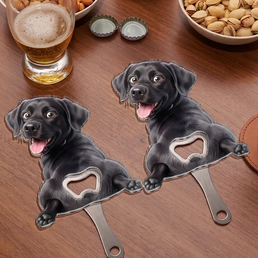Art Design,Humorous,Pet Lovers,Photo - Squishy Pet Butt - Custom Photo Funny Dog Cat Pet - Personalized Custom Shaped Bottle Opener