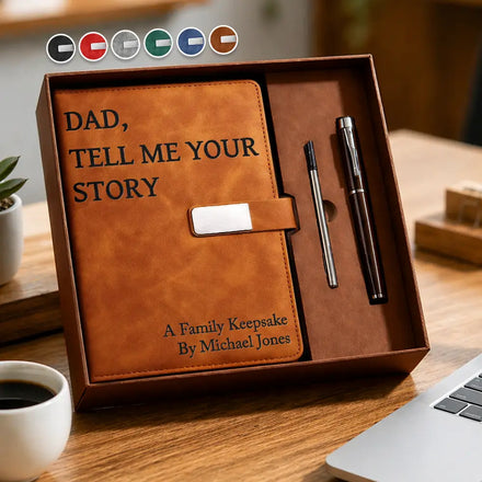 A Family Keepsake - Personalized Leather Notebook Set