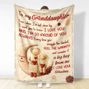 Grandma - Grandkids,Gift For Grandkids,Mom - Children,Love,Top Marke - A Big Hug From Mom Grandma - Personalized Fleece Blanket, Sherpa Blanket