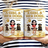 Pet Lovers,Pet Mom,Pet Dad,Dog Lovers,Dog Mom,Dog Dad,Happy - A Bond That Can't Be Broken Golden 3D Effect - Personalized White Edge-to-Edge Mug