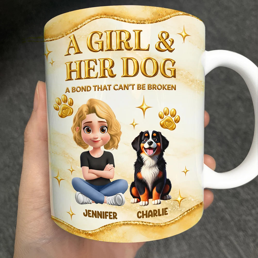 A Bond That Can't Be Broken Golden 3D Effect - Personalized White Edge-to-Edge Mug