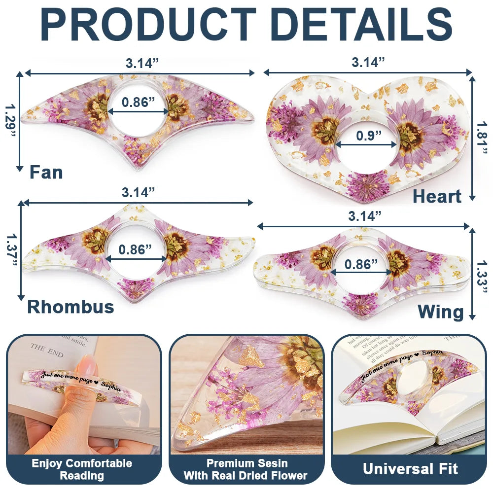 Reading,Gift For Women,Happy - A Book A Day Keeps Reality Away - Personalized Resin Flower Page Holder
