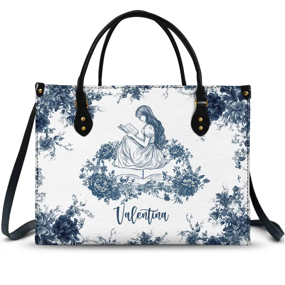 A Chapter Of Chinoiserie Toile - Personalized Leather Bag