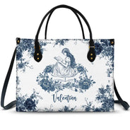 Teacher, Back To School, Reading, Gift For Women - A Chapter Of Chinoiserie Toile - Personalized Leather Bag