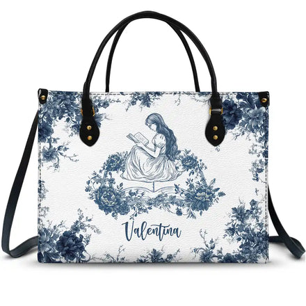 A Chapter Of Chinoiserie Toile - Personalized Leather Bag