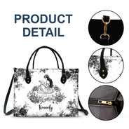 Teacher, Back To School, Reading, Gift For Women - A Chapter Of Chinoiserie Toile - Personalized Leather Bag