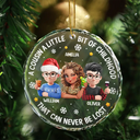 Happy, Cousin, Family, Gift For Sibling, Gift For Brothers, Gift For Sisters, Christmas - A Cousin Is A Little Bit Of Childhood 3D Effect - Personalized Circle Glass Ornament