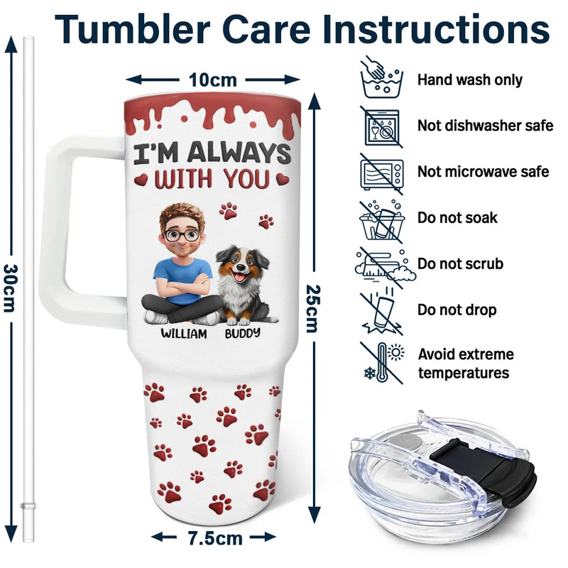 Dog Lovers,Dog Mom,Dog Dad,Pet Lovers,Happy - A Girl And Her Dog A Bond That Can't Be Broken - Personalized 40oz Tumbler With Straw