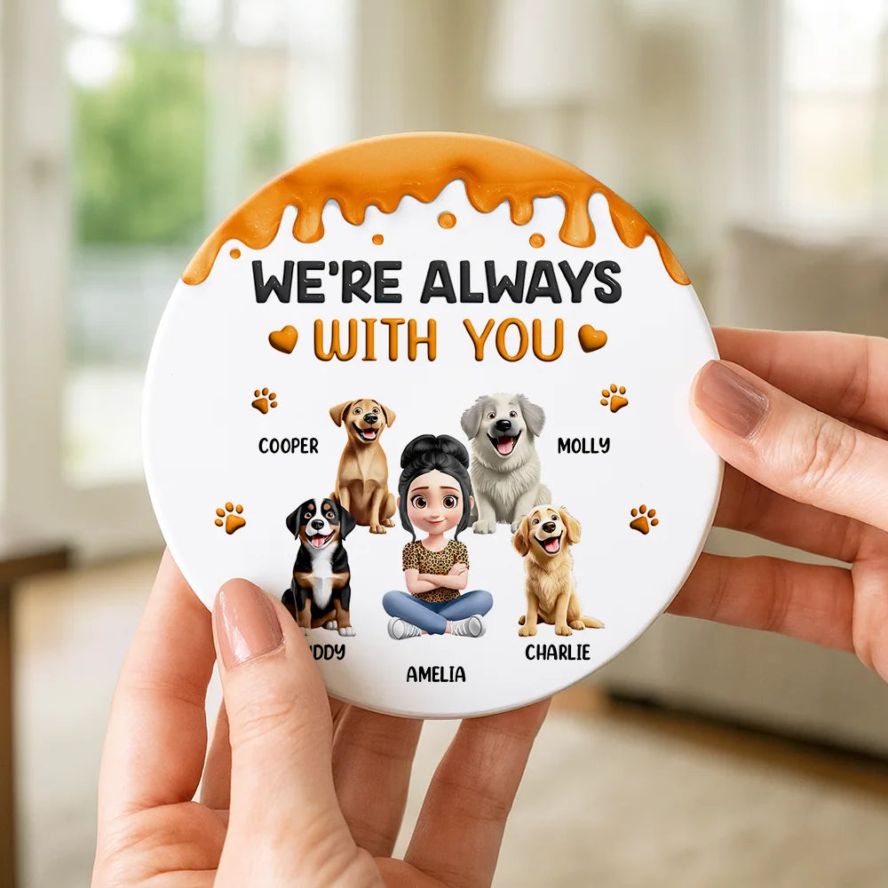 Dog Lovers, Dog Mom, Dog Dad, Pet Lovers, Happy - A Girl And Her Dog A Bond That Can't Be Broken - Personalized Ceramic Coaster