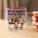 Dog Lovers,Dog Mom,Dog Dad,Pet Lovers,Happy - A Girl And Her Dog A Bond That Can't Be Broken - Personalized Gradient Glass Mug