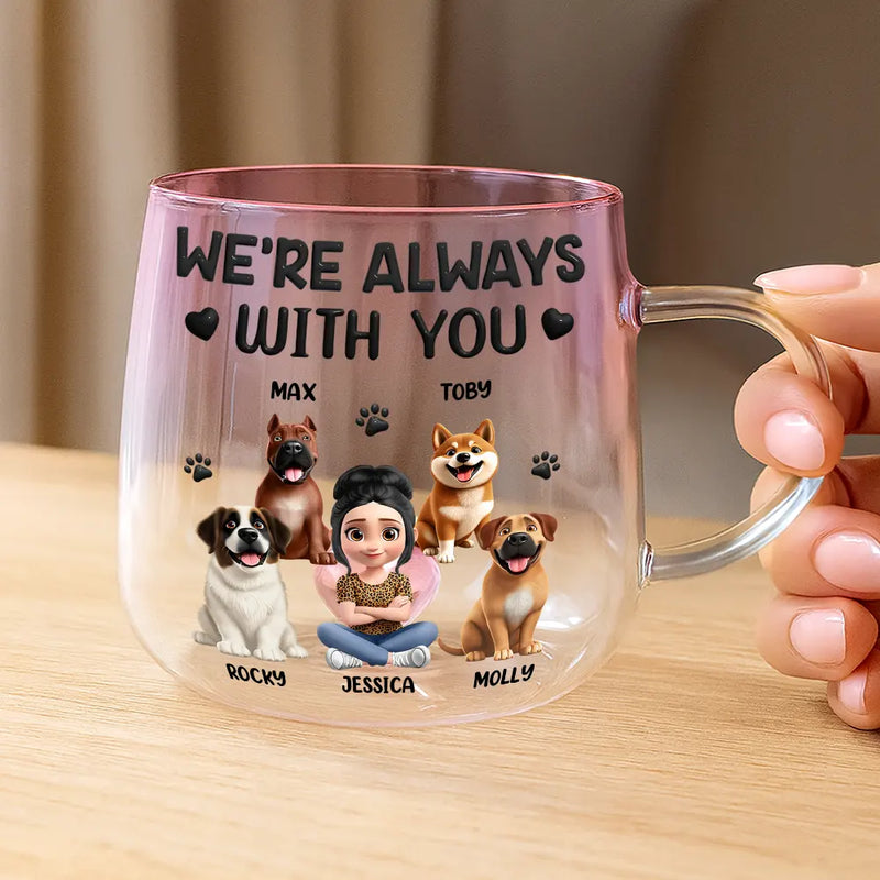 Dog Lovers,Dog Mom,Dog Dad,Pet Lovers,Happy - A Girl And Her Dog A Bond That Can't Be Broken - Personalized Gradient Glass Mug
