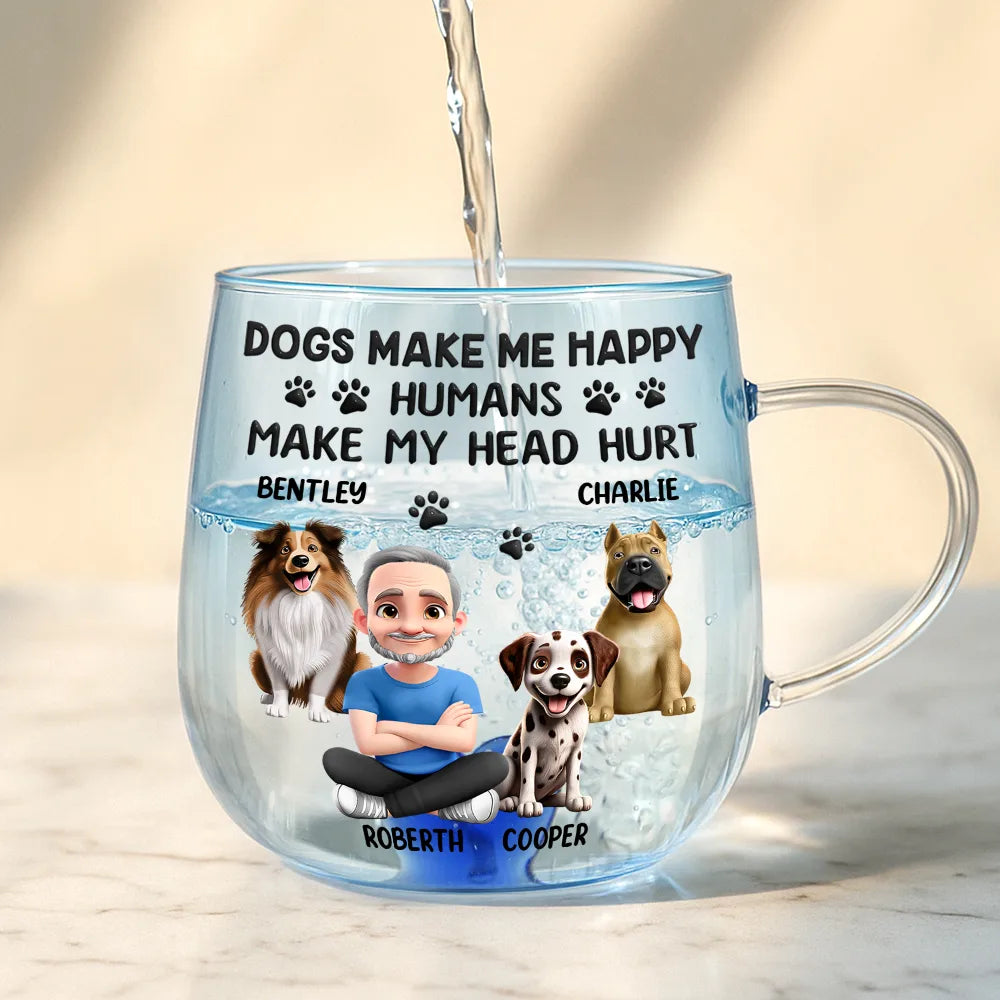 Dog Lovers,Dog Mom,Dog Dad,Pet Lovers,Happy - A Girl And Her Dog A Bond That Can't Be Broken - Personalized Gradient Glass Mug