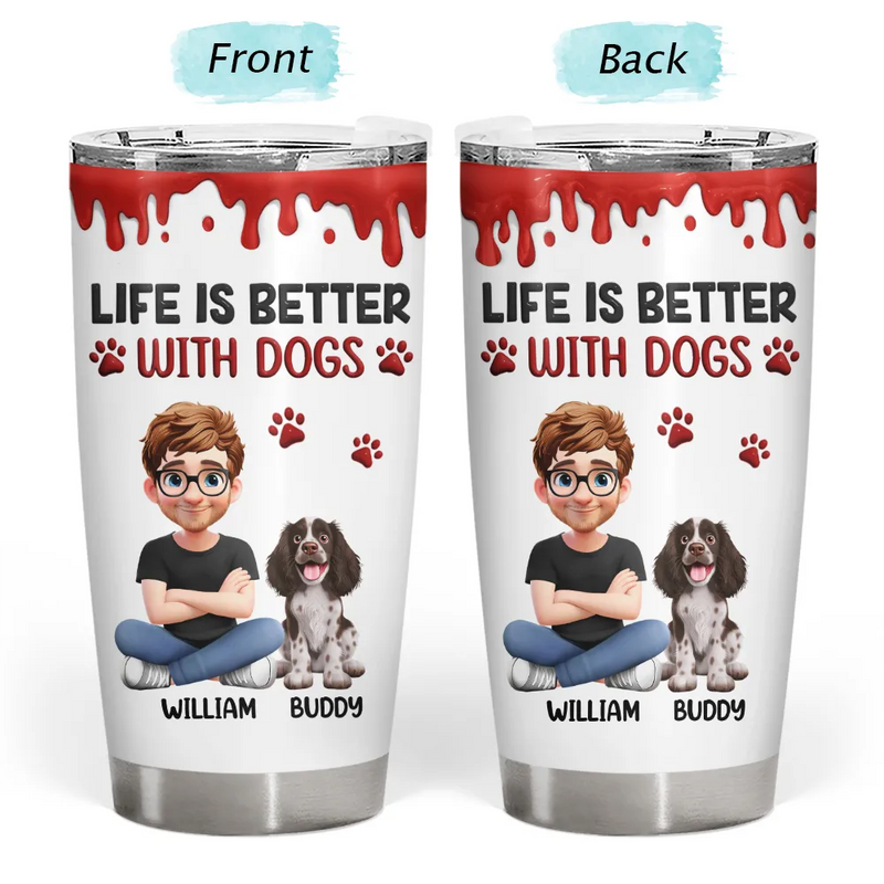 Dog Lovers,Dog Mom,Dog Dad,Pet Lovers,Happy - A Girl And Her Dog A Bond That Can't Be Broken - Personalized Tumbler