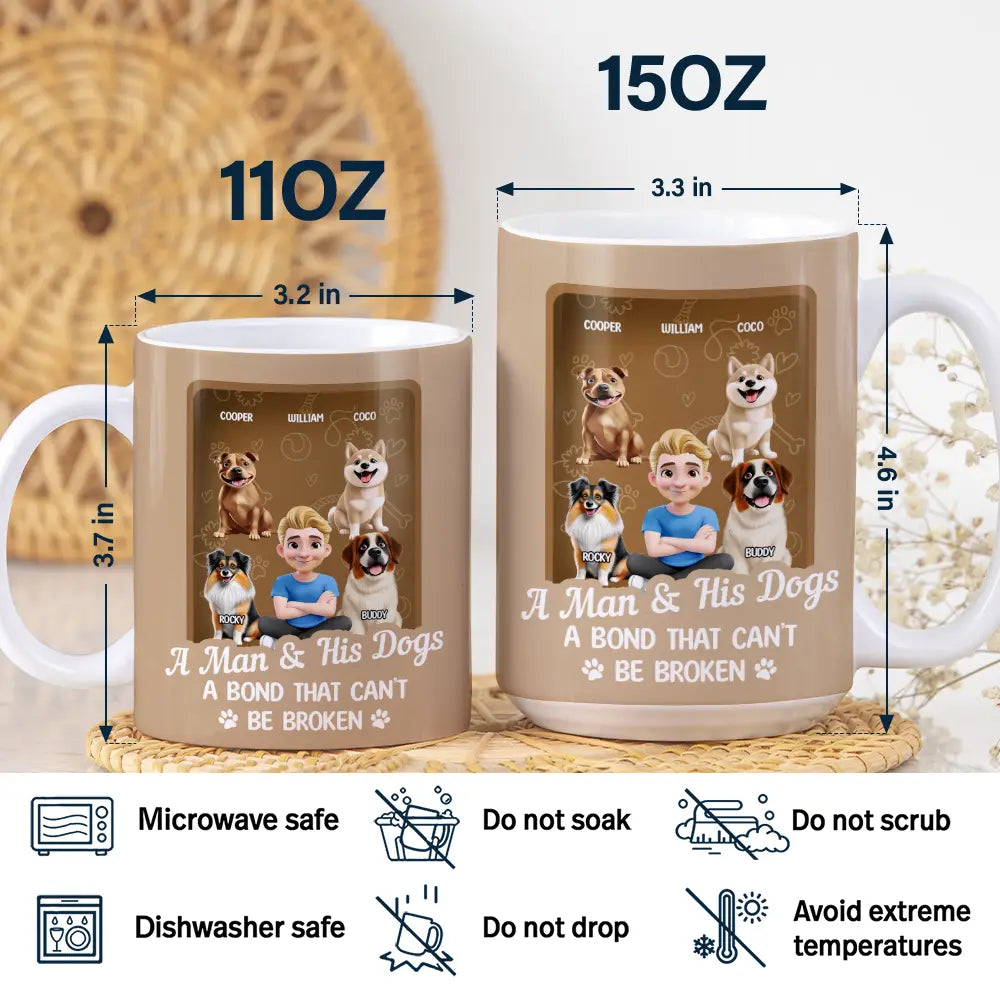 Dog Lovers, Dog Mom, Dog Dad, Pet Lovers, Happy - A Girl And Her Dog A Bond That Can't Be Broken Toy Box - Personalized White Edge-to-Edge Mug