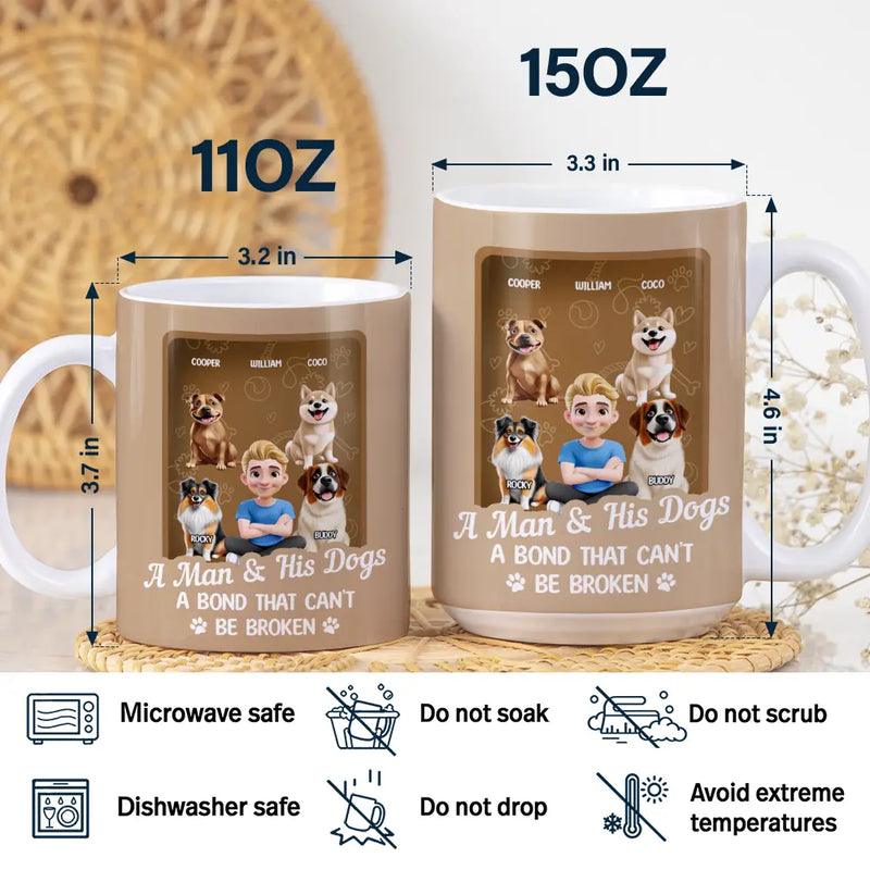 Dog Lovers, Dog Mom, Dog Dad, Pet Lovers, Happy - A Girl And Her Dog A Bond That Can't Be Broken Toy Box - Personalized White Edge-to-Edge Mug