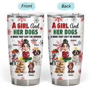 Dog Lovers, Dog Mom, Pet Lovers, Pet Mom, Happy, Christmas, Top Market - A Girl And Her Dog Christmas - Personalized Tumbler
