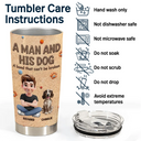 Pet Lovers, Pet Mom, Pet Dad, Dog Lovers, Dog Mom, Dog Dad, Happy - A Girl And Her Dog Embroidery Effect - Personalized Tumbler