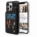 Dog Lovers,Dog Mom - A Girl And Her Dogs - Personalized Leather Flip Wallet Phone Case
