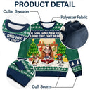 Pet Lovers,Pet Mom,Pet Dad,Dog Lovers,Dog Mom,Dog Dad - A Girl And Her Dogs A Bond That Can't Be Broken - Personalized Unisex Ugly Sweater