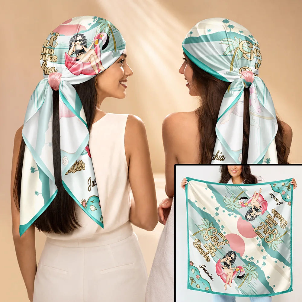 Gift For Yourself,Gift For Women,Summer,Happy,Funny,Gift For Bestie,Confident - A Girl Who Loves Beaches Summer - Personalized Scarf