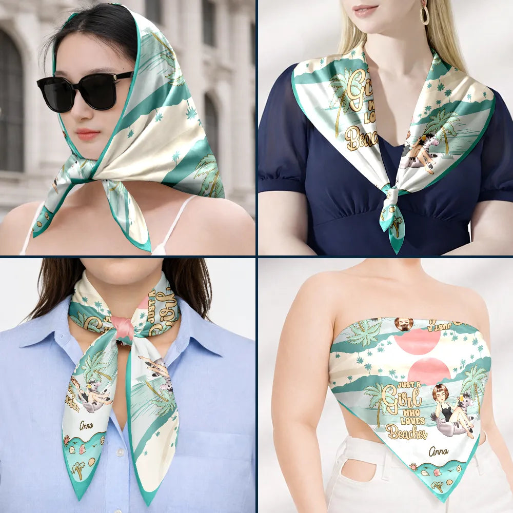 Gift For Yourself,Gift For Women,Summer,Happy,Funny,Gift For Bestie,Confident - A Girl Who Loves Beaches Summer - Personalized Scarf