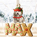 Christmas,Family,Happy - Christmas Pattern Effects With Names - Personalized Custom Shaped Wooden Ornament