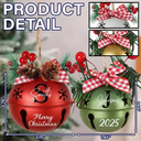 Christmas,Family,Happy - Christmas Bell With Monogram Name - Personalized Jingle Bell Ornament