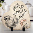 Love,Cat Lovers,Pet Lovers,Dog Lovers,Memorial - Custom Photo Pencil Sketch I Crossed The Rainbow Bridge Knowing I Was Loved - Personalized Heart Memorial Garden Stone