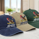 Independence Day,America 250th,Gift For Yourself,Happy,No Custom,Gift For Women,Gift For Men - Celebrate 250 Years Of America Eagle - Vintage Washed Denim Cap