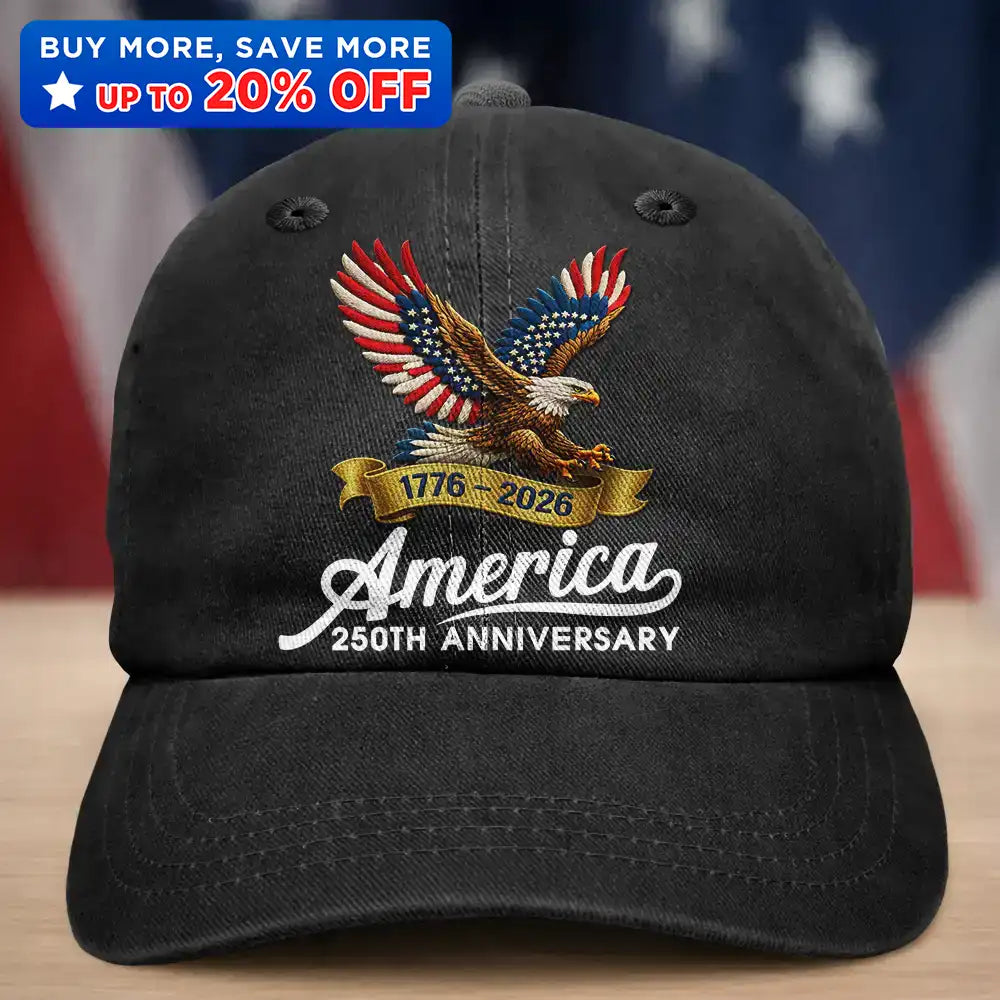 Independence Day,America 250th,Gift For Yourself,Happy,No Custom,Gift For Women,Gift For Men - Celebrate 250 Years Of America Eagle - Vintage Washed Denim Cap