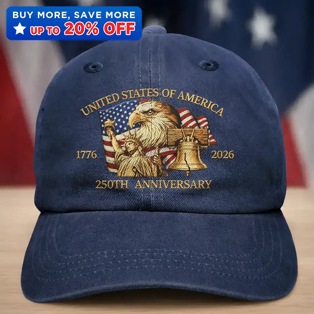 250th Anniversary US Liberty Bell Eagle - Vintage Washed Denim Cap