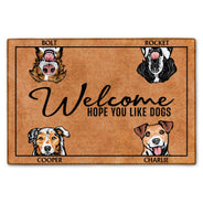 Welcome Hope You Like Dogs Cats - Gift For Pet Lovers - Personalized Custom Doormat