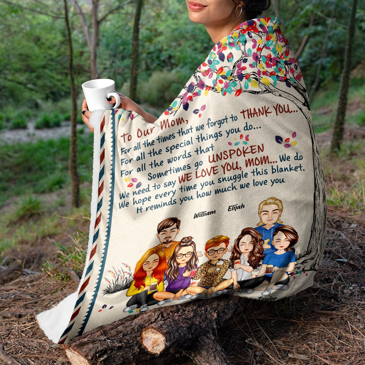 To My Mom For All The Times That I Forget To Thank You - Birthday, Loving Gift For Mommy, Mother, Grandma, Grandmother - Personalized Custom Fleece Blanket