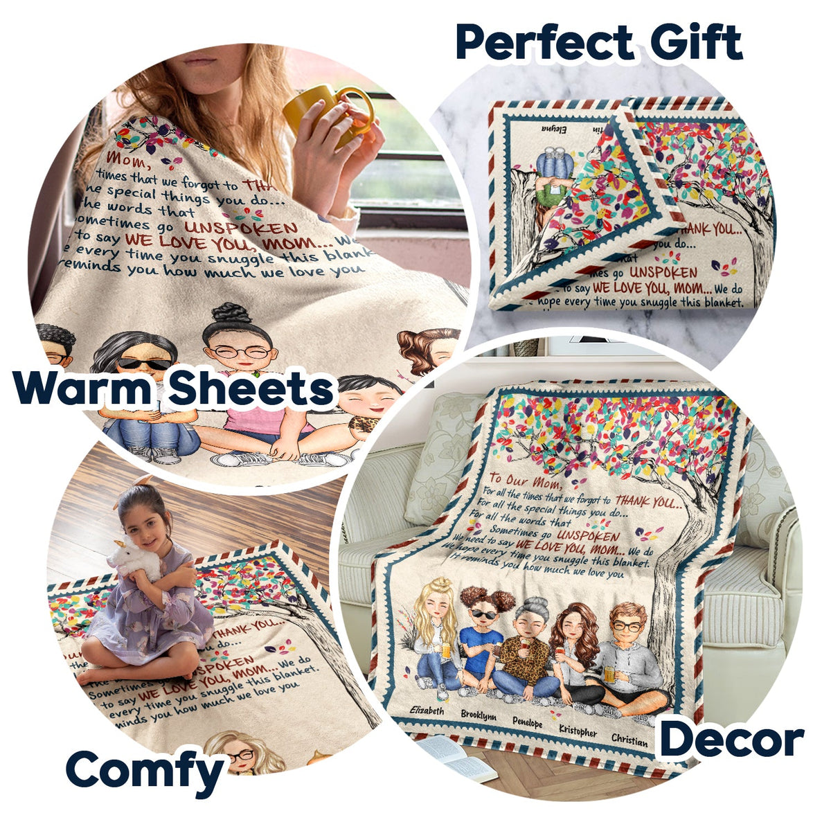 To My Mom For All The Times That I Forget To Thank You - Birthday, Loving Gift For Mommy, Mother, Grandma, Grandmother - Personalized Custom Fleece Blanket