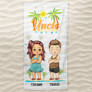 Nana Papa Mom Daddy - Loving Gift For Mother, Father, Grandma, Grandpa - Personalized Custom Beach Towel