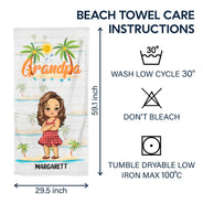 Nana Papa Mom Daddy - Loving Gift For Mother, Father, Grandma, Grandpa - Personalized Custom Beach Towel