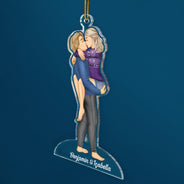 Couple Kissing - Christmas Gift For Lover, Husband, Wife, Couples - Personalized Cutout Acrylic Ornament