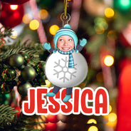 Custom Photo Christmas Cosplay Grandkids - Christmas, Loving Gift For Grandpa, Grandma, Grandparents - Personalized Cutout Acrylic Ornament