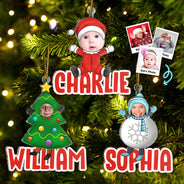 Custom Photo Christmas Cosplay Grandkids - Christmas, Loving Gift For Grandpa, Grandma, Grandparents - Personalized Cutout Acrylic Ornament